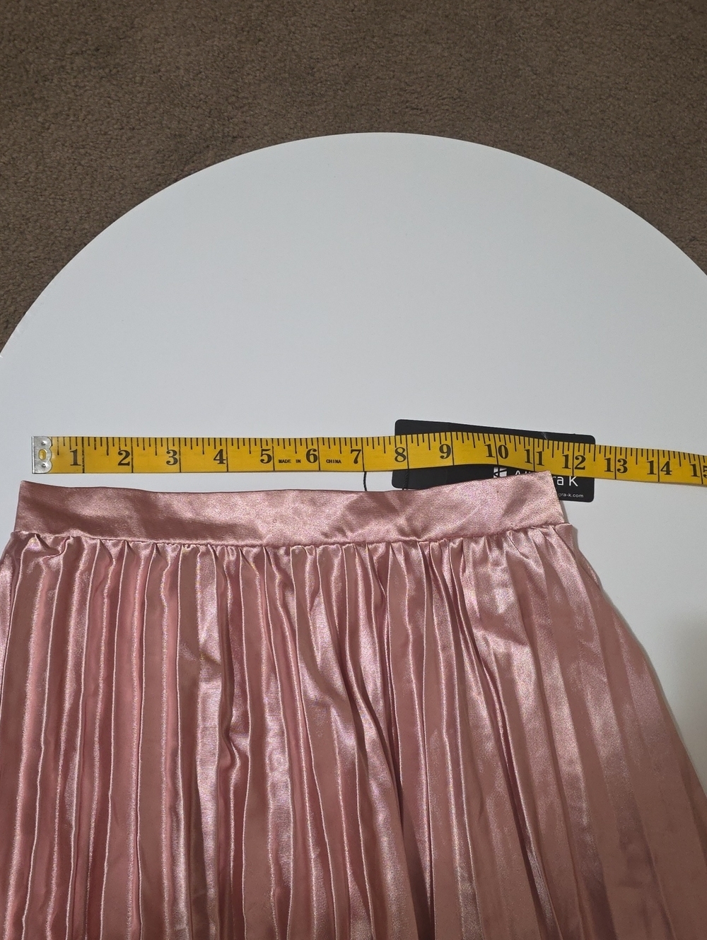 Allegra K Shimmering Pink A-Line Skirt - Picture 4 of 6